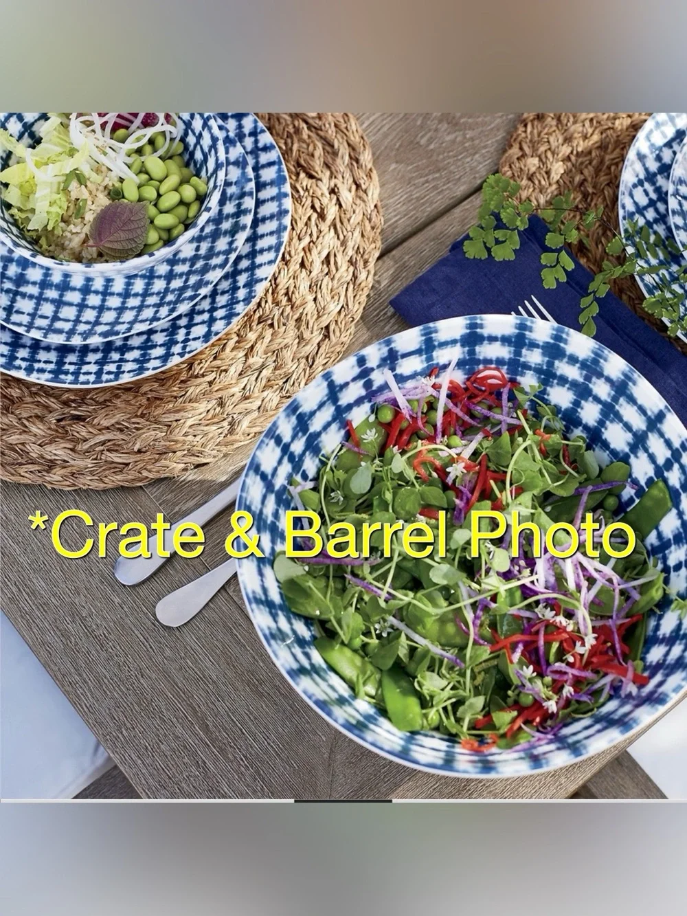 Crate & Barrel Bali Natural Brown Woven Abacá Placemats - Set of 4